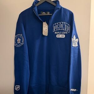 NHL Toronto Maple Leafs Blue Quarter Zip-Up Sweater